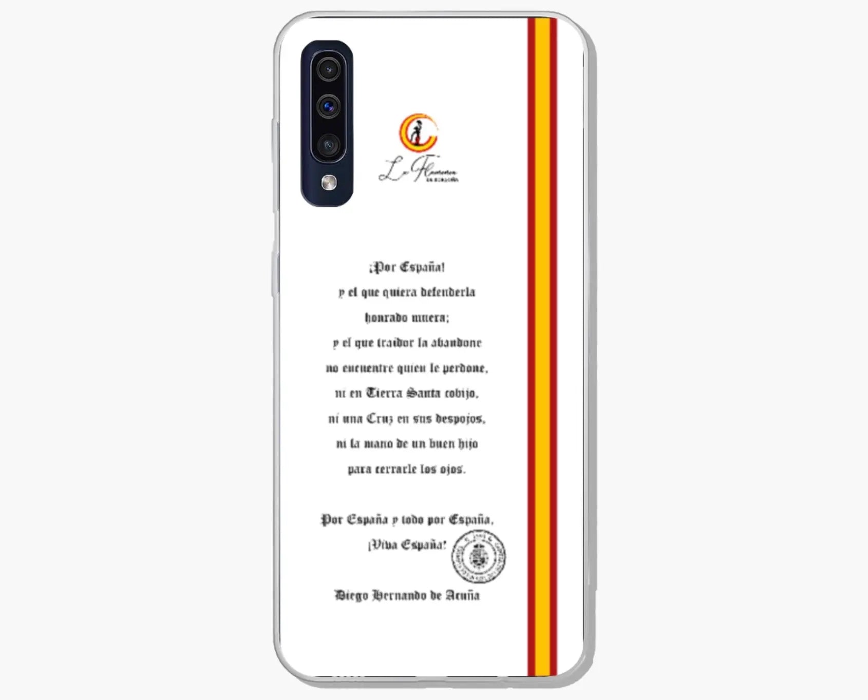 Comprar Funda carcasa móvil Brindis Tercios (Samsung A50 o A30s) Bandera España La Flamenca de Borgoña Patricia Muñoz VOX