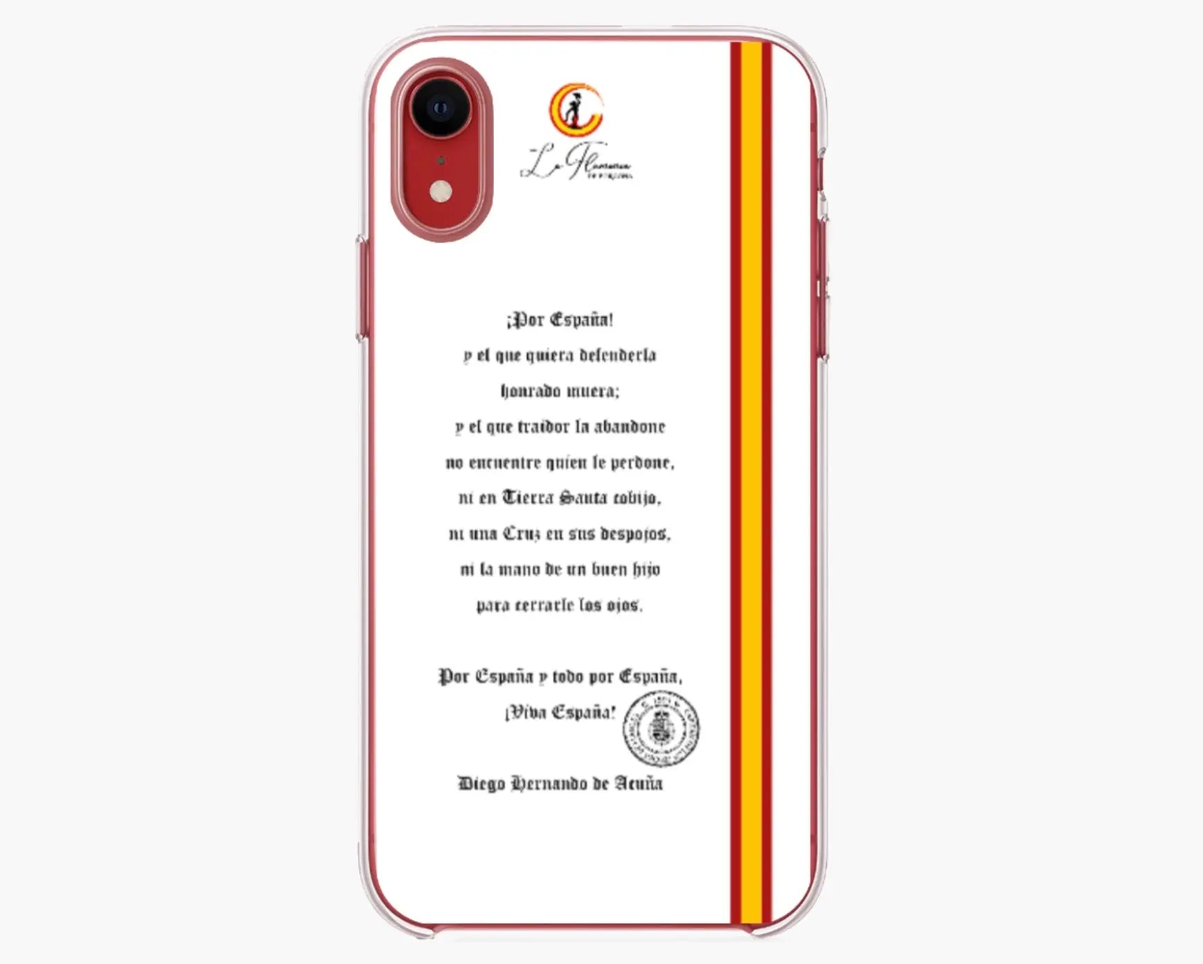 Comprar Funda carcasa móvil Brindis Tercios (iPhone XR) Bandera España La Flamenca de Borgoña Patricia Muñoz VOX