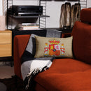 Comprar Funda de cojín premium Saco y Escudo grande La Flamenca de Borgoña Bandera España