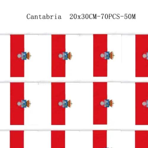 Comprar Guirnalda de Banderas de Cantabria de 50 Metros (70 Banderines 20x30 cm) La Flamenca de Borgoña Bandera España