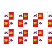 Comprar Guirnalda de Banderas de Castilla y León de 5 Metros (7 Banderines 20x30 cm) La Flamenca de Borgoña Bandera España
