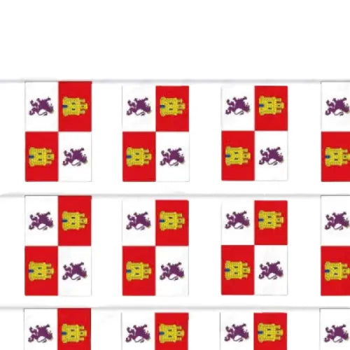 Comprar Guirnalda de Banderas de Castilla y León de 50 Metros (70 Banderines 20x30 cm) La Flamenca de Borgoña Bandera España