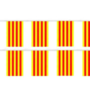 Comprar Guirnalda de Banderas de Cataluña de 5 Metros (7 Banderines 20x30 cm) La Flamenca de Borgoña Bandera España