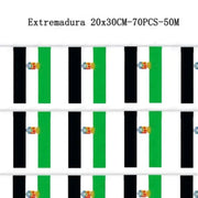 Comprar Guirnalda de Banderas de Extremadura 50 m (70 Unidades de 20x30 cm) La Flamenca de Borgoña Bandera España