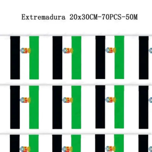 Comprar Guirnalda de Banderas de Extremadura 50 m (70 Unidades de 20x30 cm) La Flamenca de Borgoña Bandera España