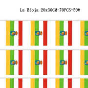 Comprar Guirnalda de Banderas de La Rioja 50 m (70 Unidades de 20x30 cm) La Flamenca de Borgoña Bandera España