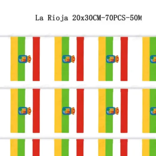 Comprar Guirnalda de Banderas de La Rioja 50 m (70 Unidades de 20x30 cm) La Flamenca de Borgoña Bandera España