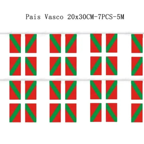 Comprar Guirnalda de Banderas del País Vasco / Ikurriña 5 m (7 Unidades de 20x30 cm) La Flamenca de Borgoña Bandera España