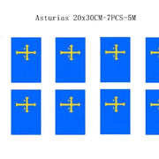 Comprar Guirnalda de Banderas del Principado de Asturias 20x30 cm (7 Piezas - 5 m) La Flamenca de Borgoña Bandera España
