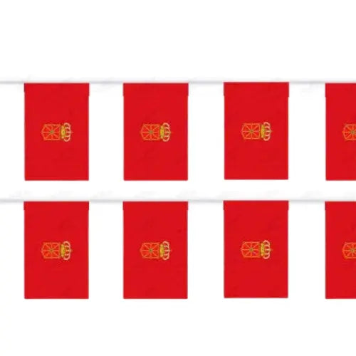 Comprar Guirnalda de Banderines Comunidad Foral de Navarra (5 Metros - 7 Piezas 20 x 30 cm) La Flamenca de Borgoña Bandera España