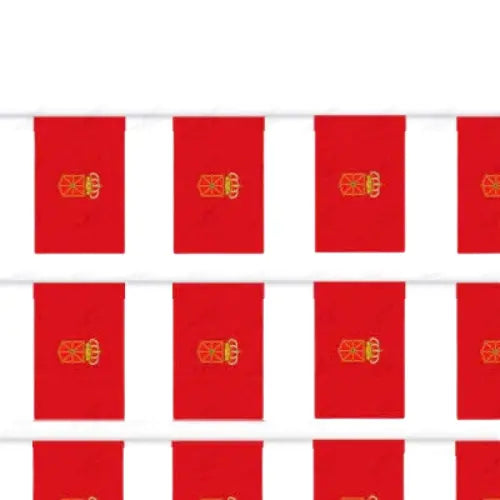 Comprar Guirnalda de Banderines Comunidad Foral de Navarra (50 Metros - 70 Piezas 20 x 30 cm) La Flamenca de Borgoña Bandera España