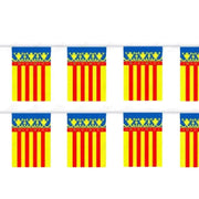 Comprar Guirnalda de Banderines Comunidad Valenciana / Real Senyera (5 Metros - 7 Piezas 20 x 30 cm) La Flamenca de Borgoña Bandera España