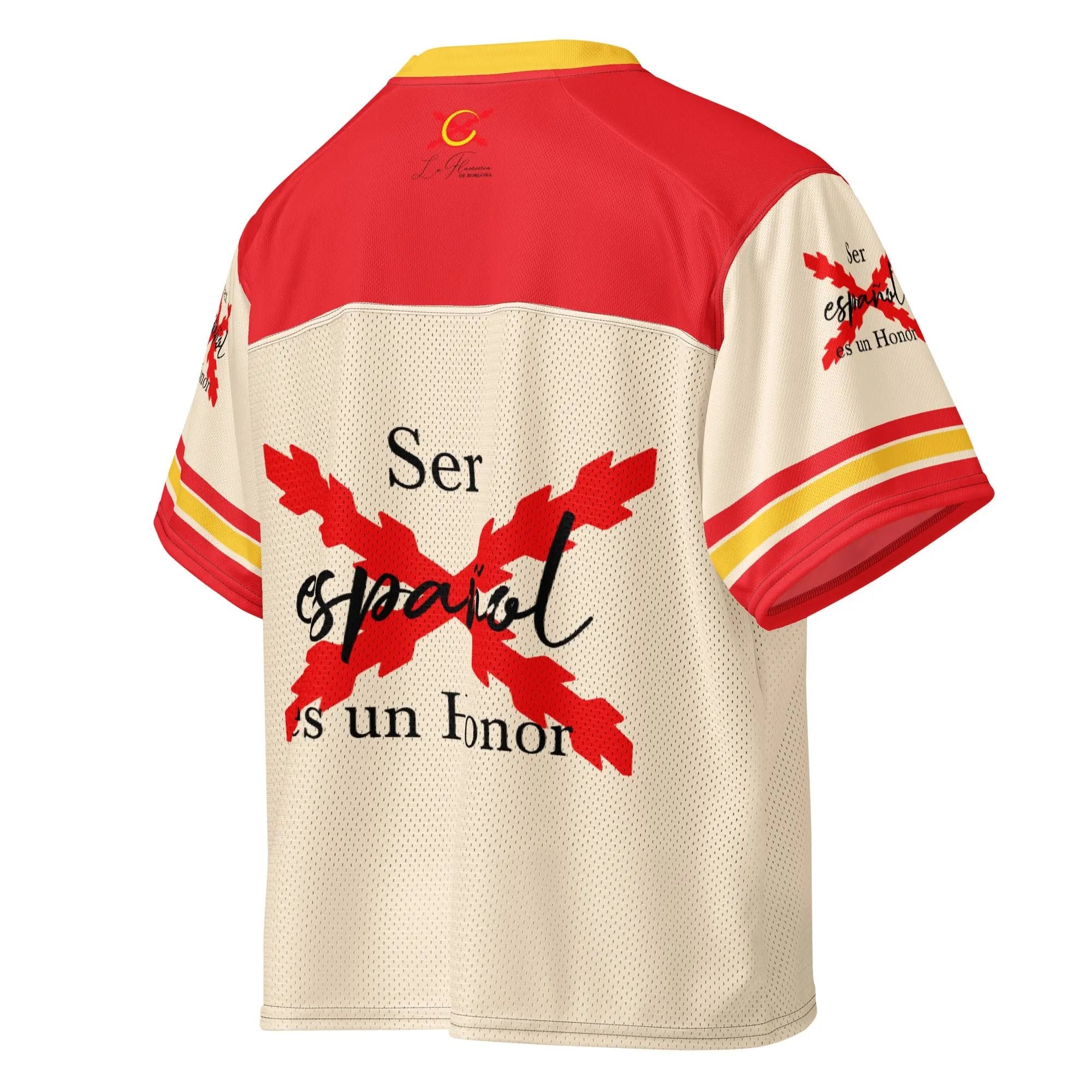 Comprar Jersey de fútbol boxy «Ser español es un Honor» La Flamenca de Borgoña Bandera España