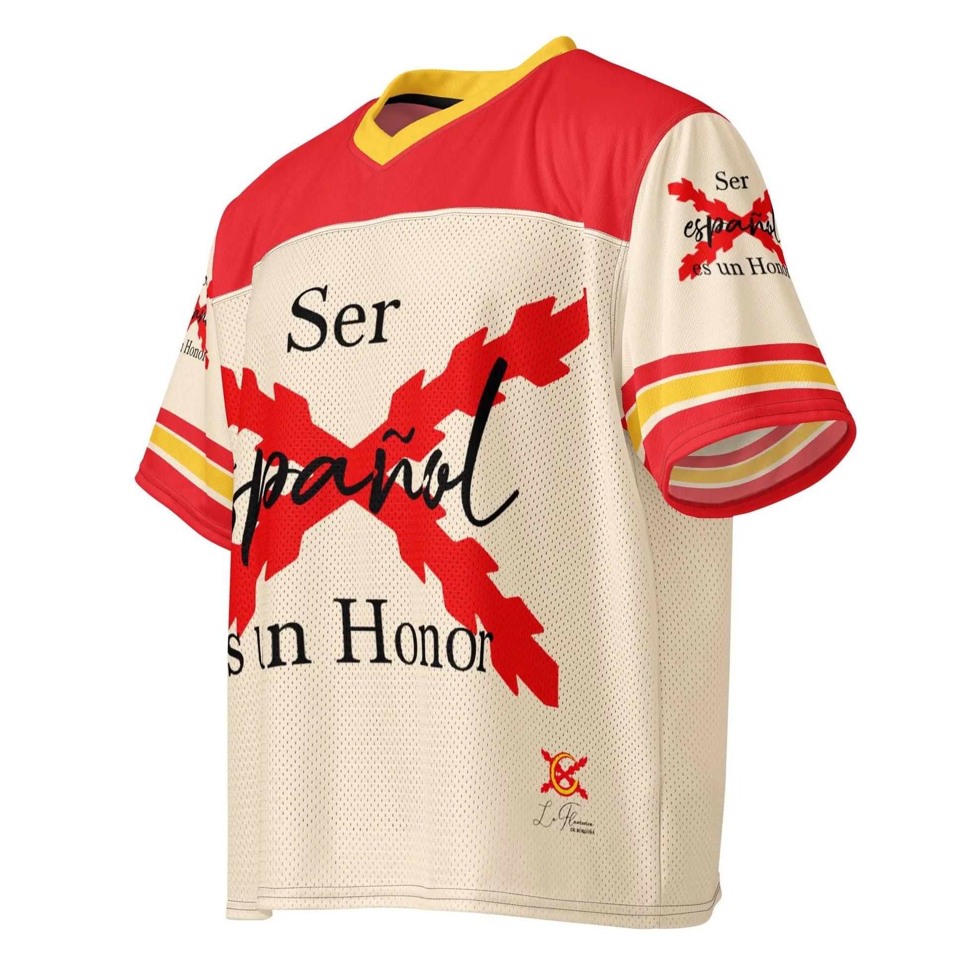 Comprar Jersey de fútbol boxy «Ser español es un Honor» La Flamenca de Borgoña Bandera España