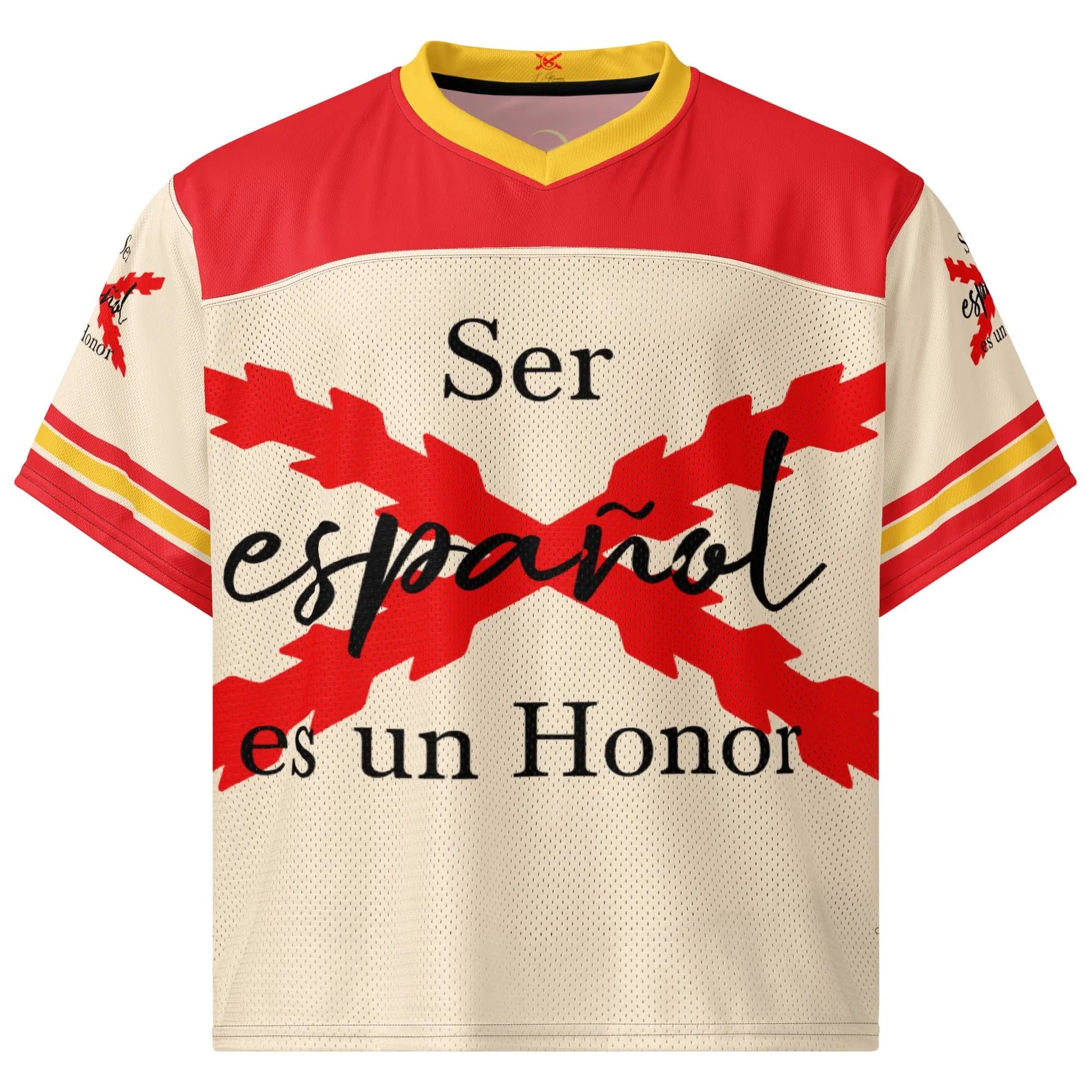 Comprar Jersey de fútbol boxy «Ser español es un Honor» La Flamenca de Borgoña Bandera España