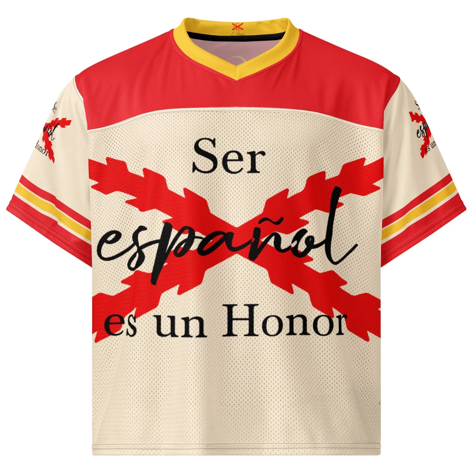 Comprar Jersey de fútbol boxy «Ser español es un Honor» La Flamenca de Borgoña Bandera España