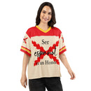 Comprar Jersey de fútbol boxy «Ser español es un Honor» La Flamenca de Borgoña Bandera España