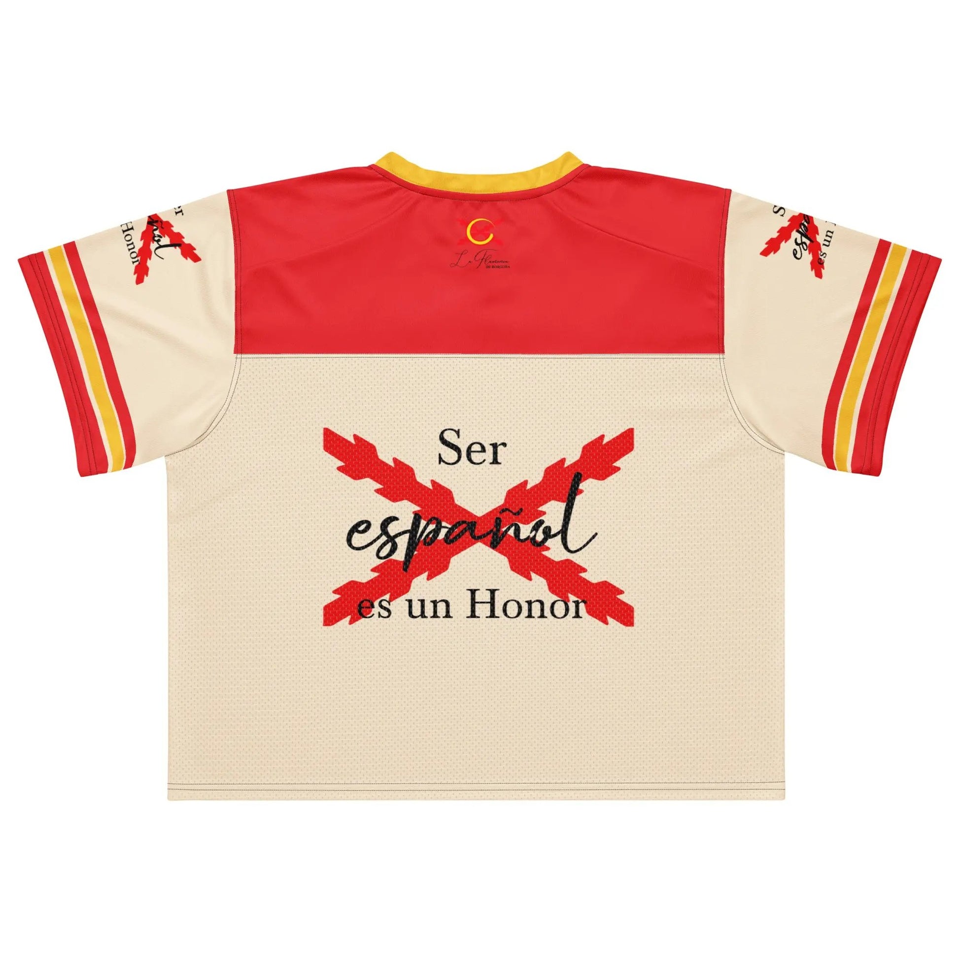 Comprar Jersey de fútbol boxy «Ser español es un Honor» La Flamenca de Borgoña Bandera España