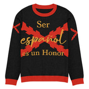 Comprar Jersey de punto con cuello redondo "Ser español es un honor" La Flamenca de Borgoña Bandera España