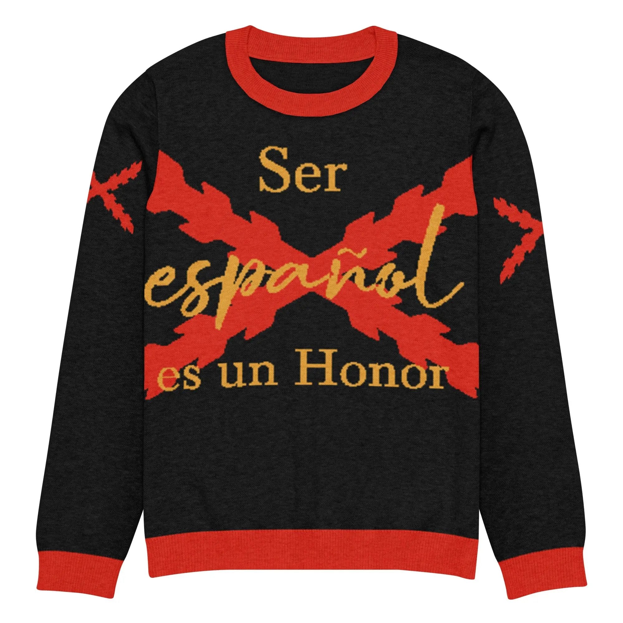 Comprar Jersey de punto con cuello redondo "Ser español es un honor" La Flamenca de Borgoña Bandera España