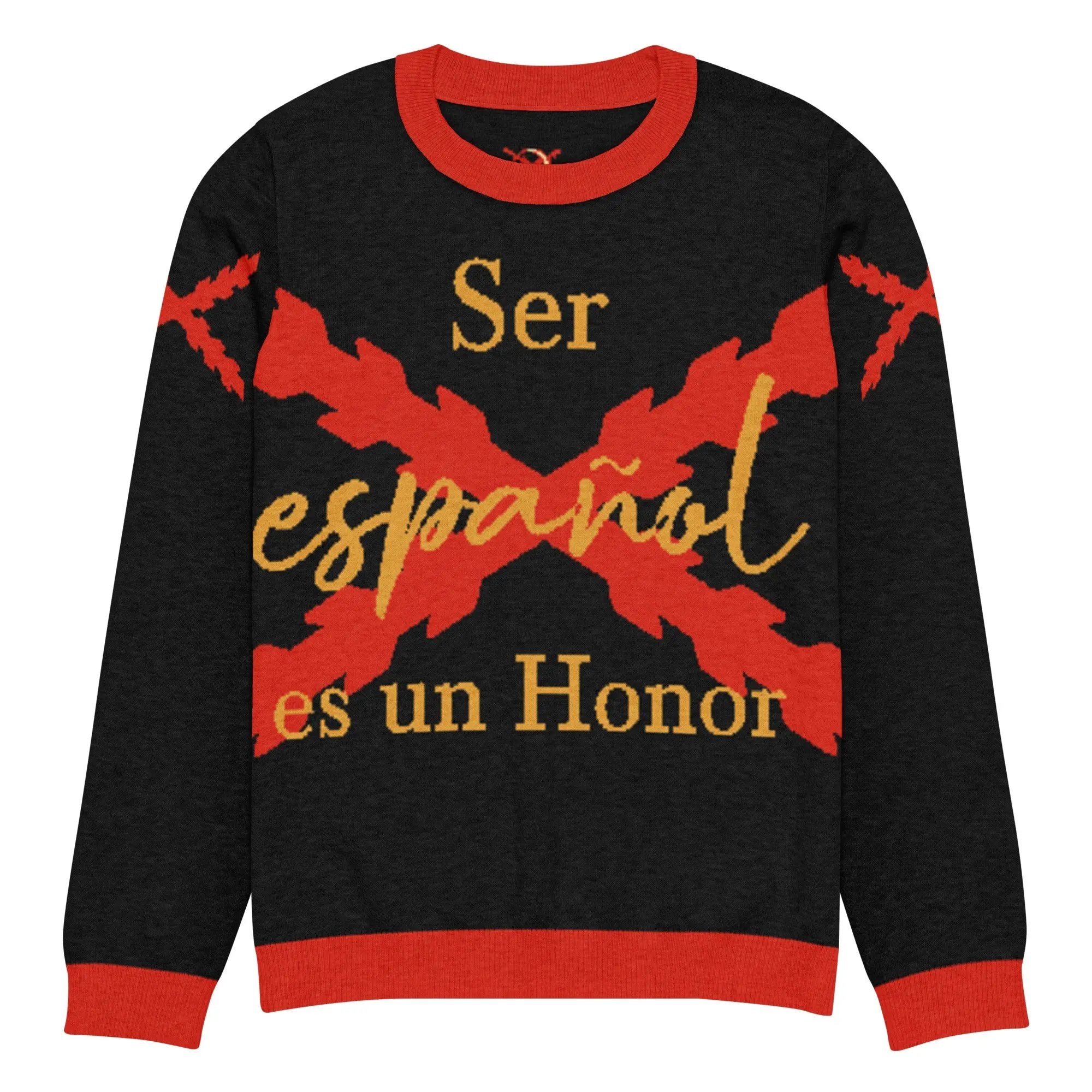 Comprar Jersey de punto con cuello redondo "Ser español es un honor" La Flamenca de Borgoña Bandera España