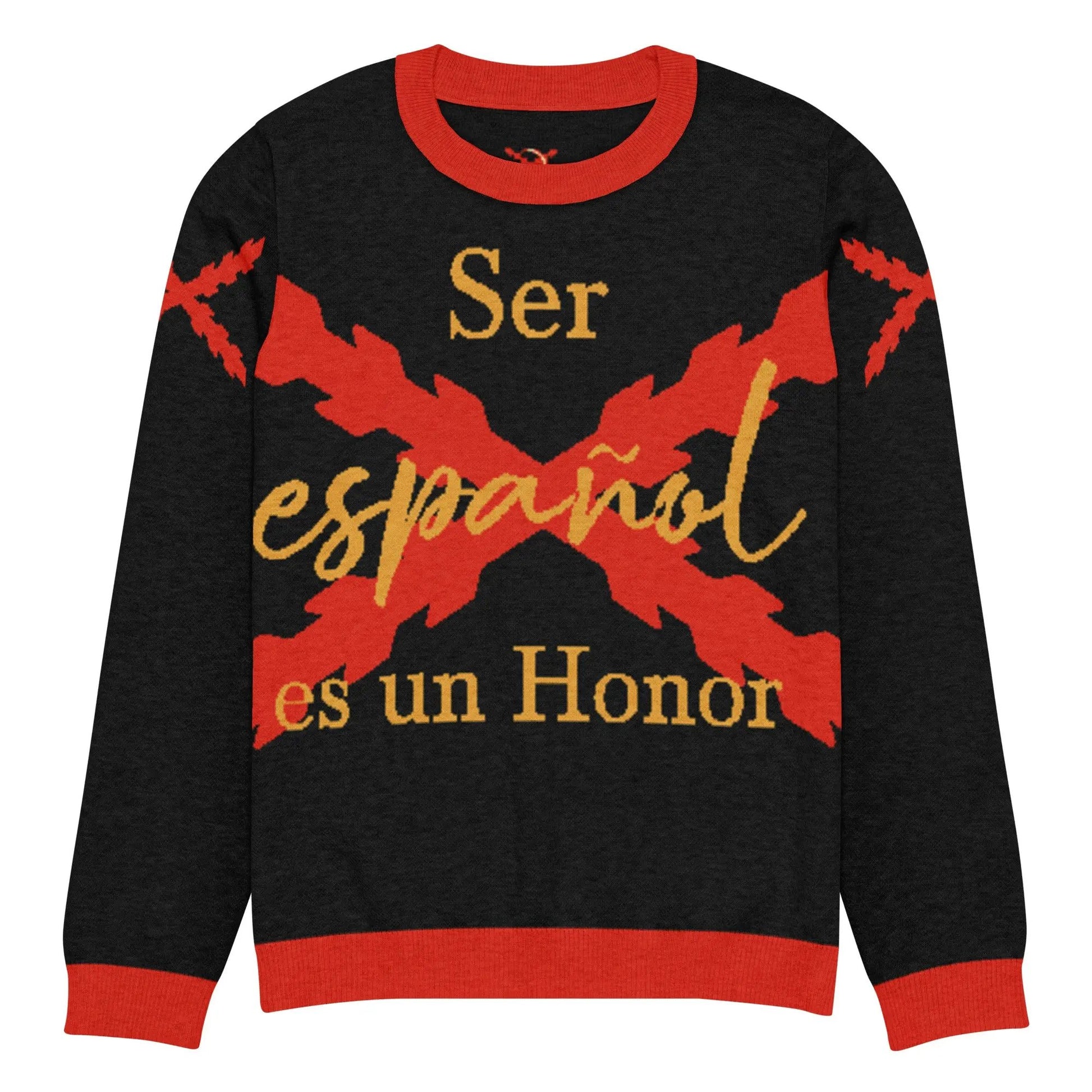 Comprar Jersey de punto con cuello redondo "Ser español es un honor" La Flamenca de Borgoña Bandera España