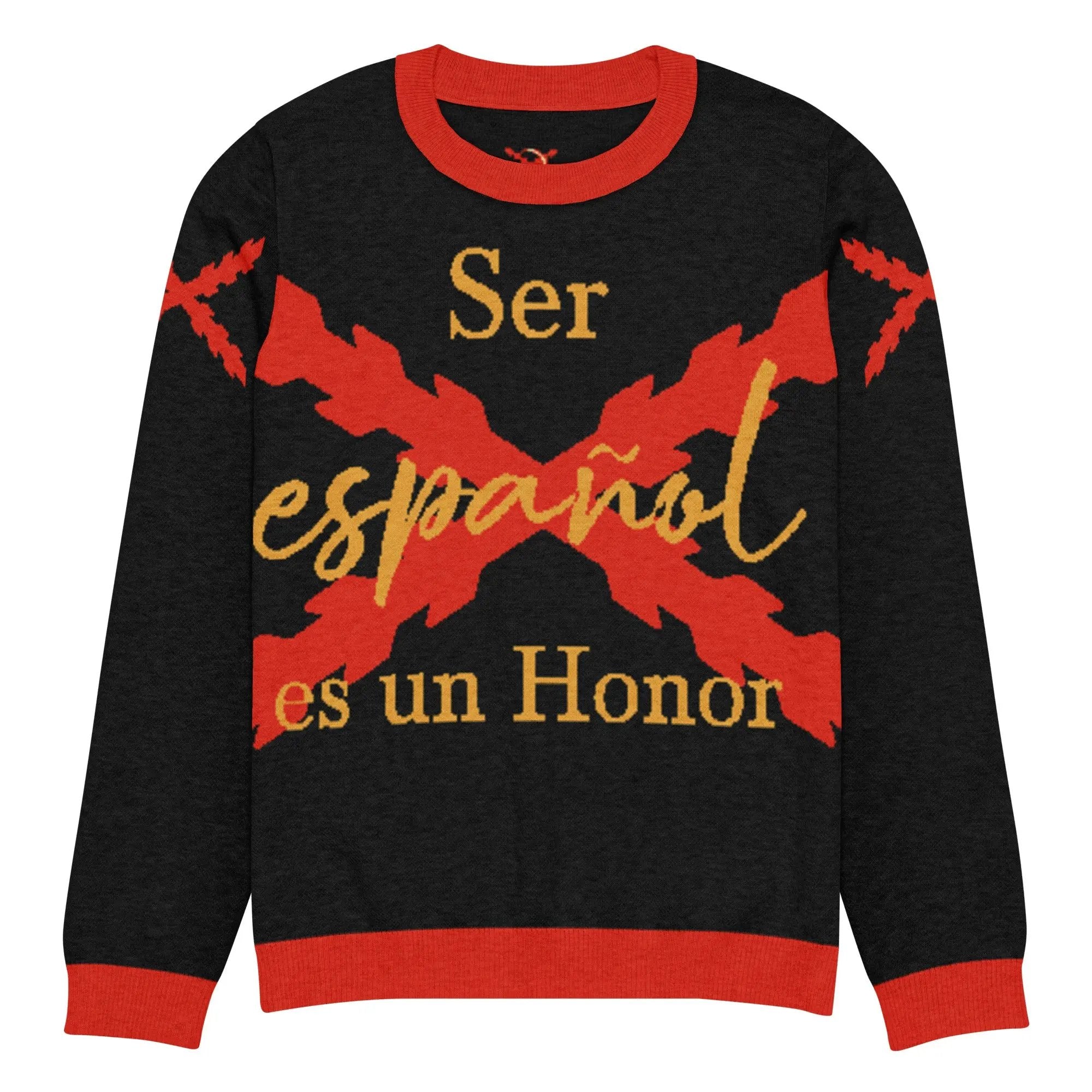 Comprar Jersey de punto con cuello redondo "Ser español es un honor" La Flamenca de Borgoña Bandera España