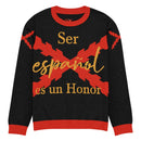 Comprar Jersey de punto con cuello redondo "Ser español es un honor" La Flamenca de Borgoña Bandera España