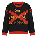 Comprar Jersey de punto con cuello redondo "Ser español es un honor" La Flamenca de Borgoña Bandera España