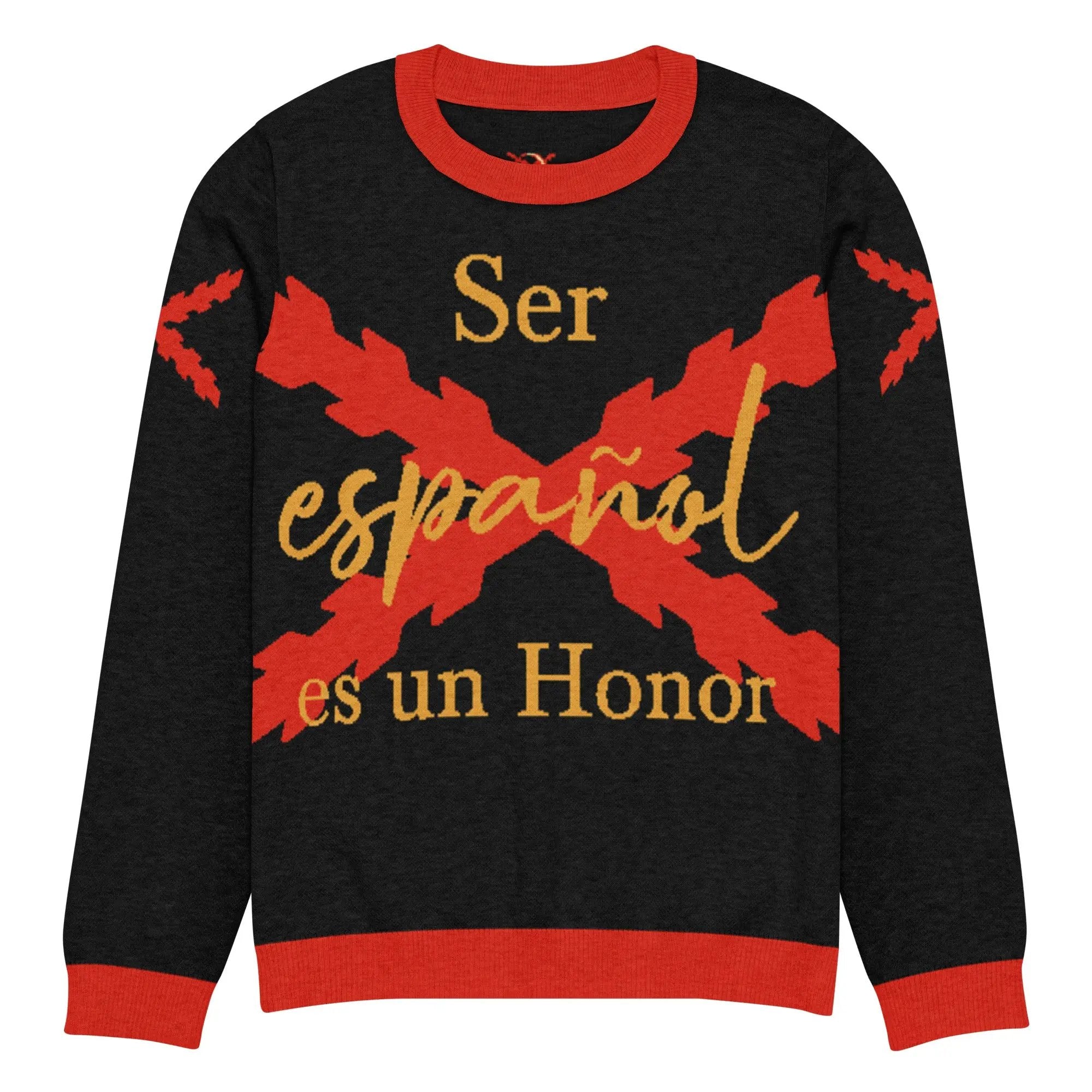 Comprar Jersey de punto con cuello redondo "Ser español es un honor" La Flamenca de Borgoña Bandera España