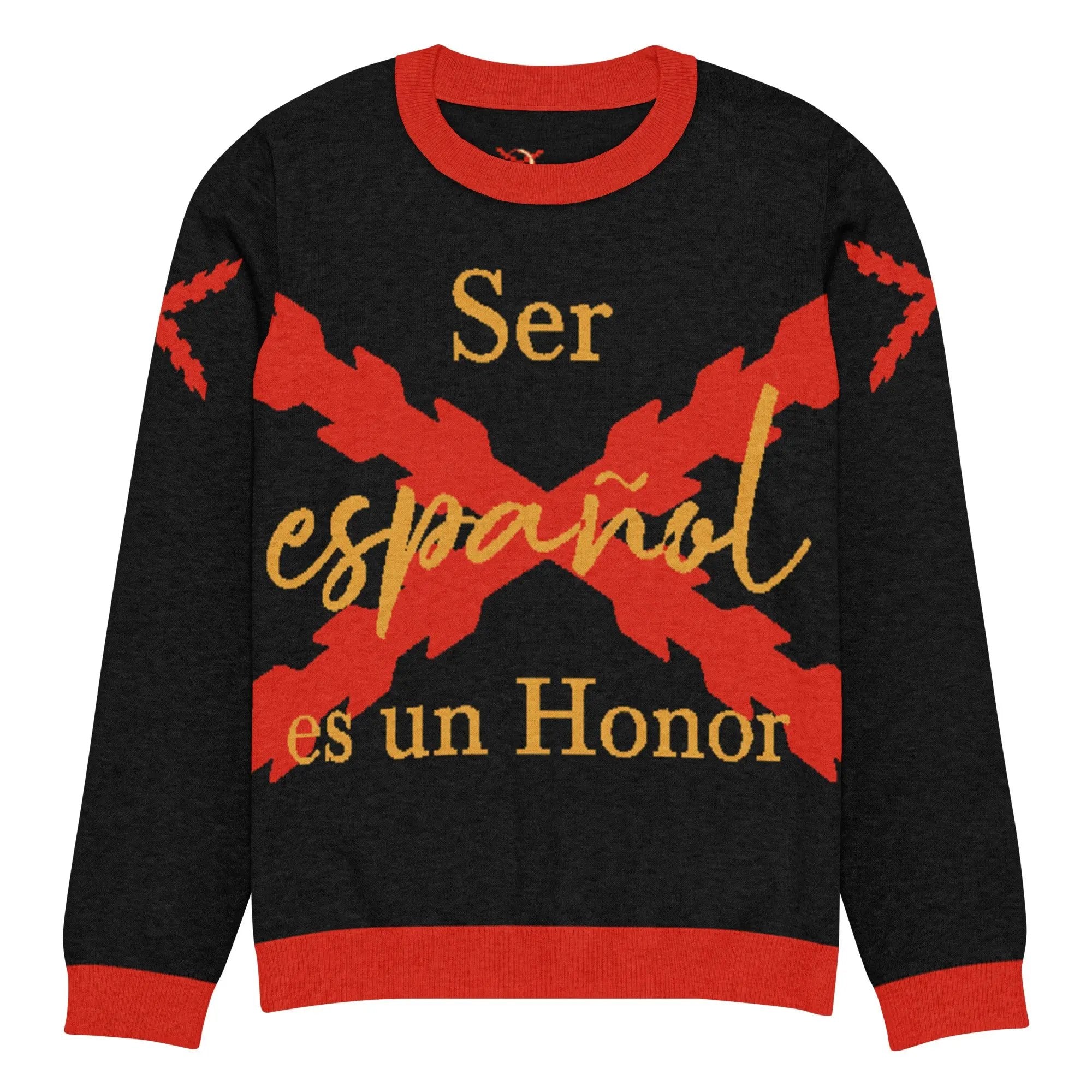 Comprar Jersey de punto con cuello redondo "Ser español es un honor" La Flamenca de Borgoña Bandera España