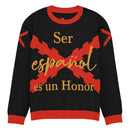 Comprar Jersey de punto con cuello redondo "Ser español es un honor" La Flamenca de Borgoña Bandera España