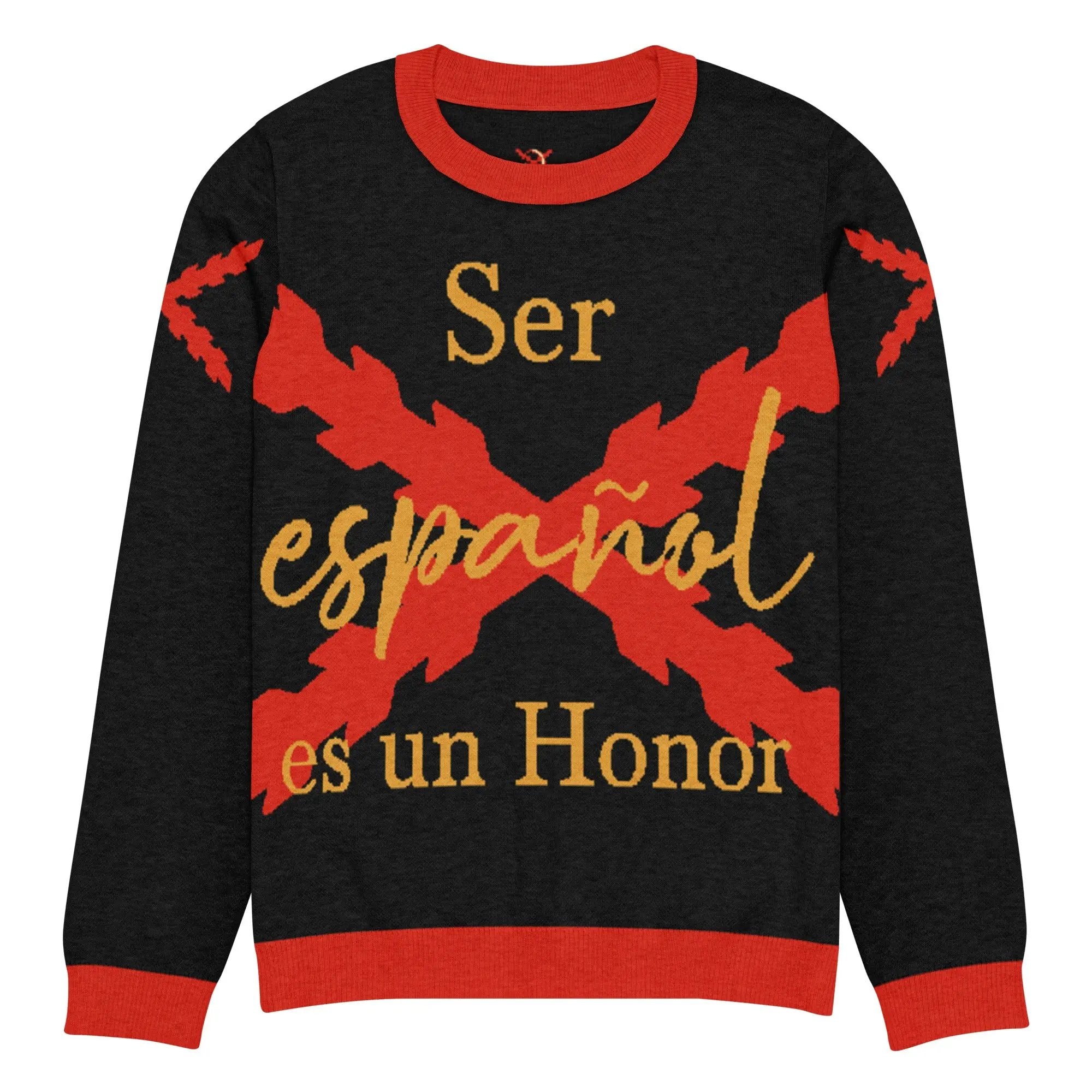 Comprar Jersey de punto con cuello redondo "Ser español es un honor" La Flamenca de Borgoña Bandera España