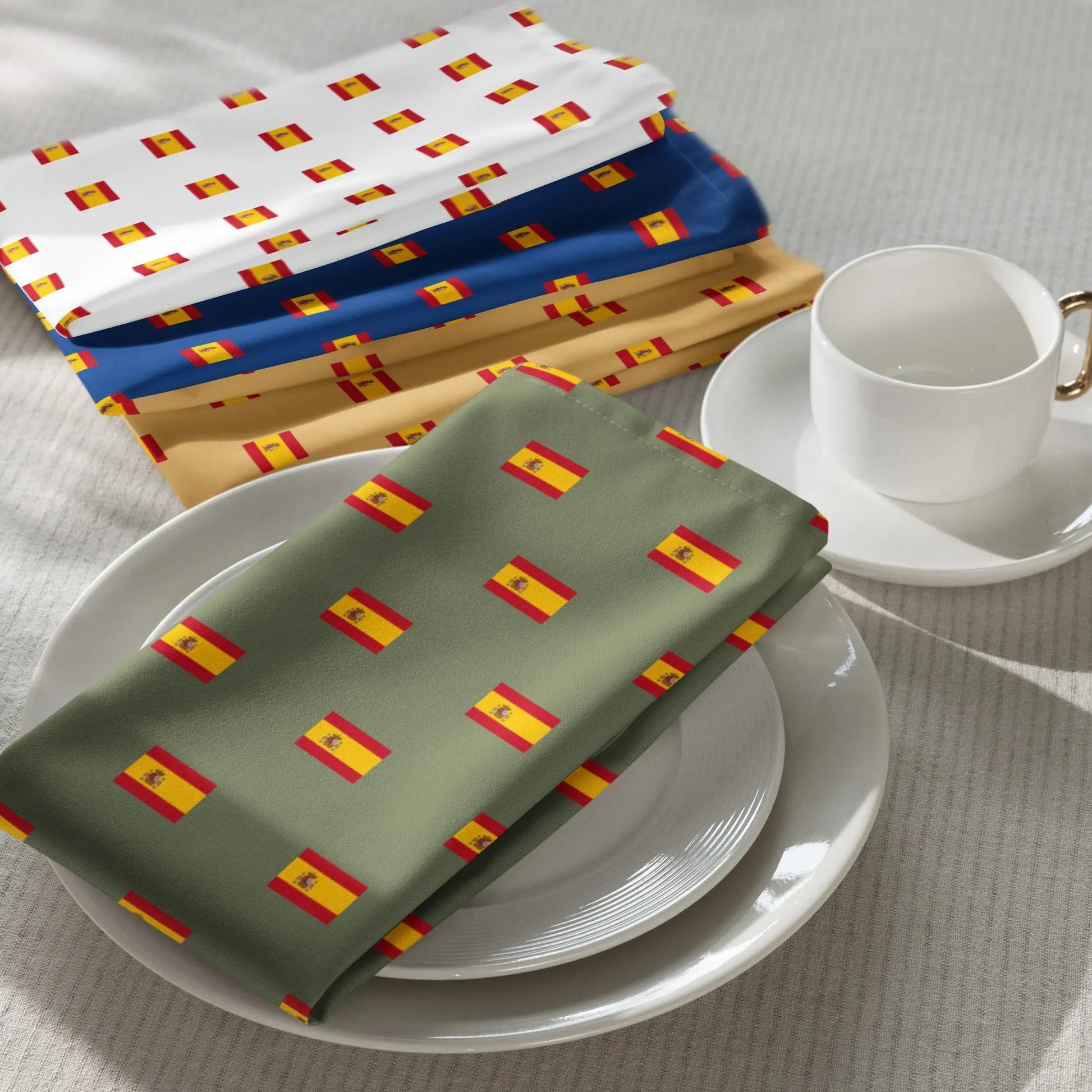Comprar Juego de 4 servilletas de tela Bandera de España 4 colores La Flamenca de Borgoña Bandera España