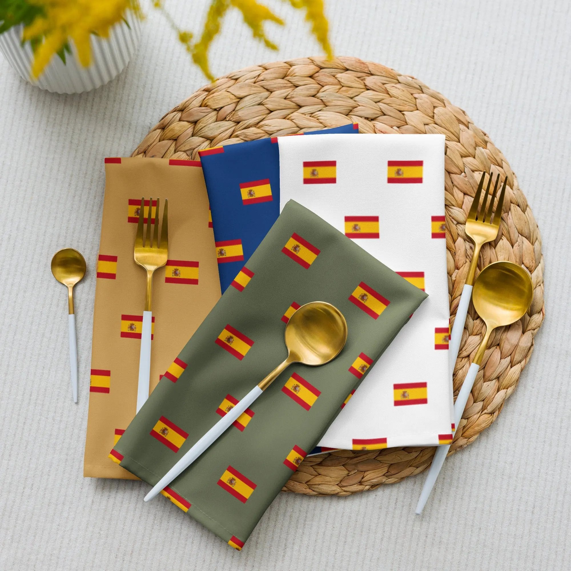 Comprar Juego de 4 servilletas de tela Bandera de España 4 colores La Flamenca de Borgoña Bandera España