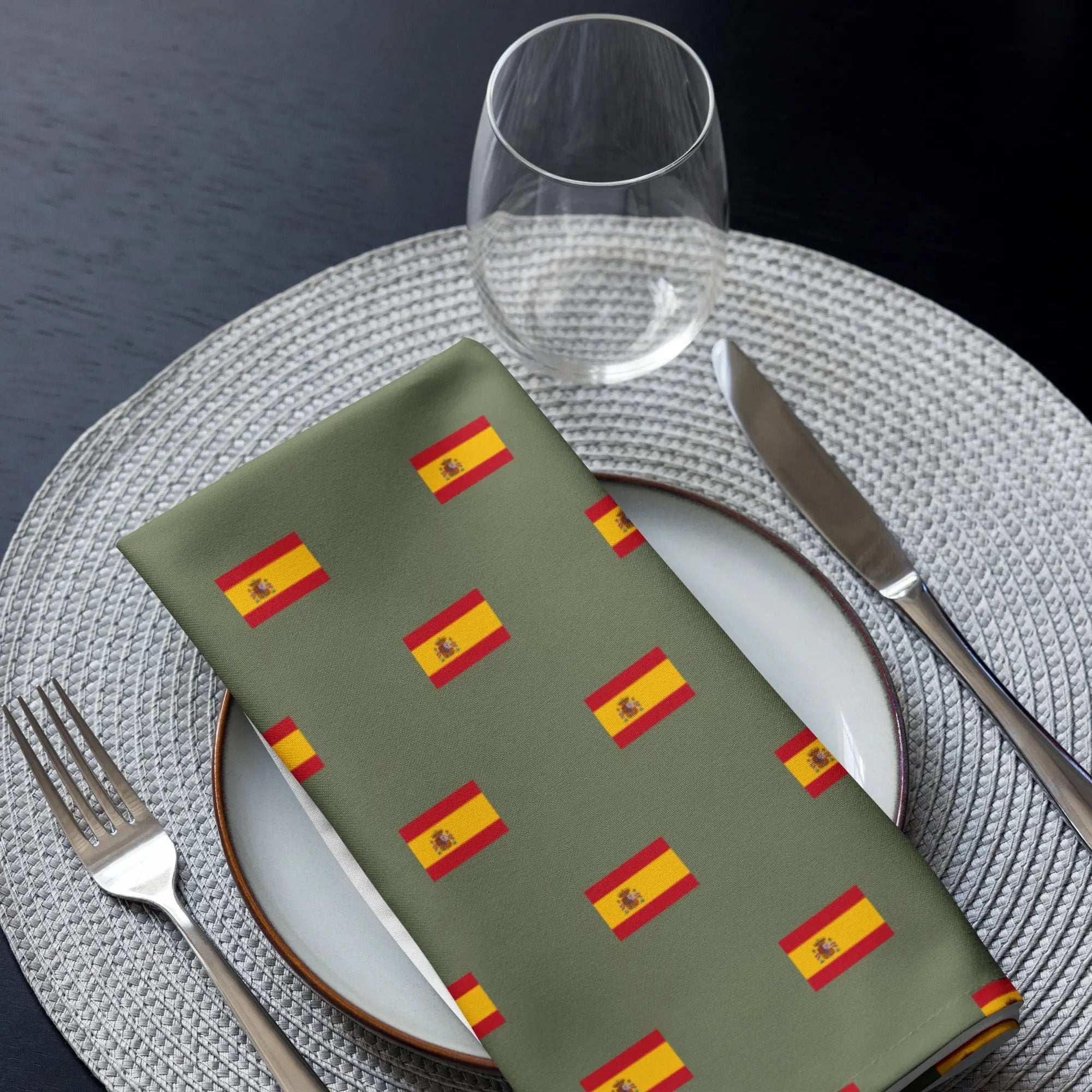 Comprar Juego de 4 servilletas de tela Bandera de España 4 colores La Flamenca de Borgoña Bandera España