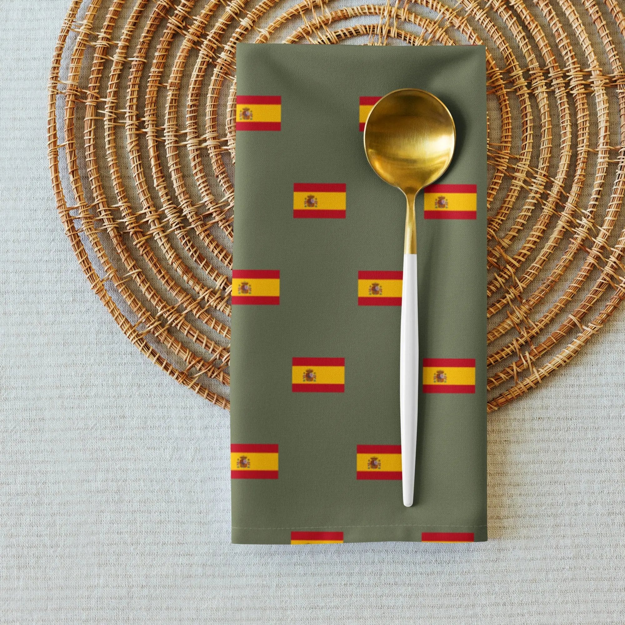 Comprar Juego de 4 servilletas de tela Bandera de España 4 colores La Flamenca de Borgoña Bandera España