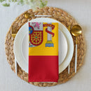 Comprar Juego de 4 servilletas de tela Bandera de España La Flamenca de Borgoña Bandera España