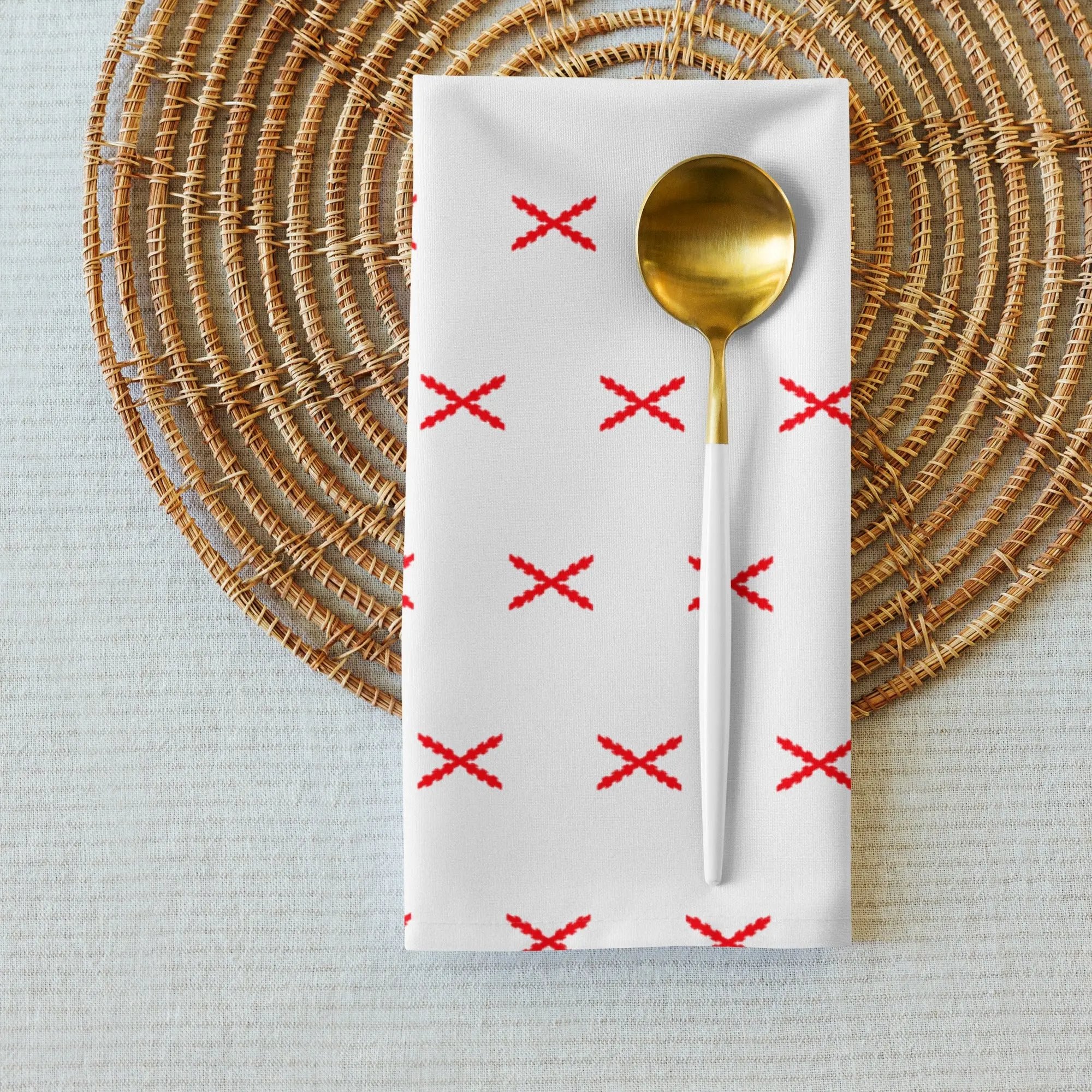 Comprar Juego de 4 servilletas de tela Cruz de Borgoña mosaico La Flamenca de Borgoña Bandera España