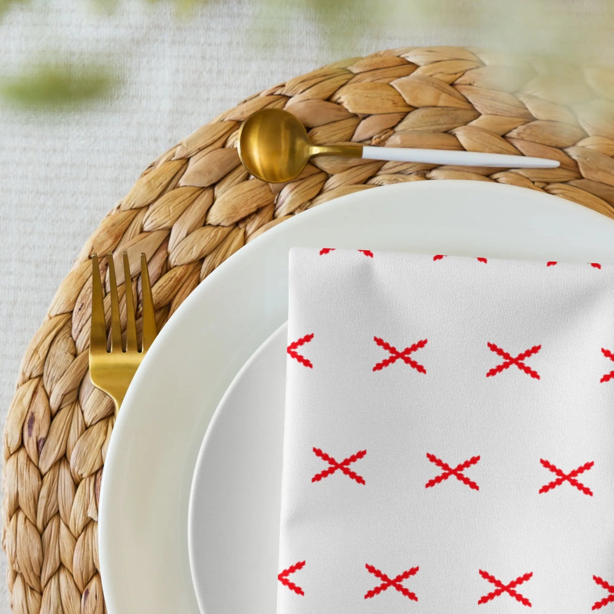 Comprar Juego de 4 servilletas de tela Cruz de Borgoña mosaico La Flamenca de Borgoña Bandera España