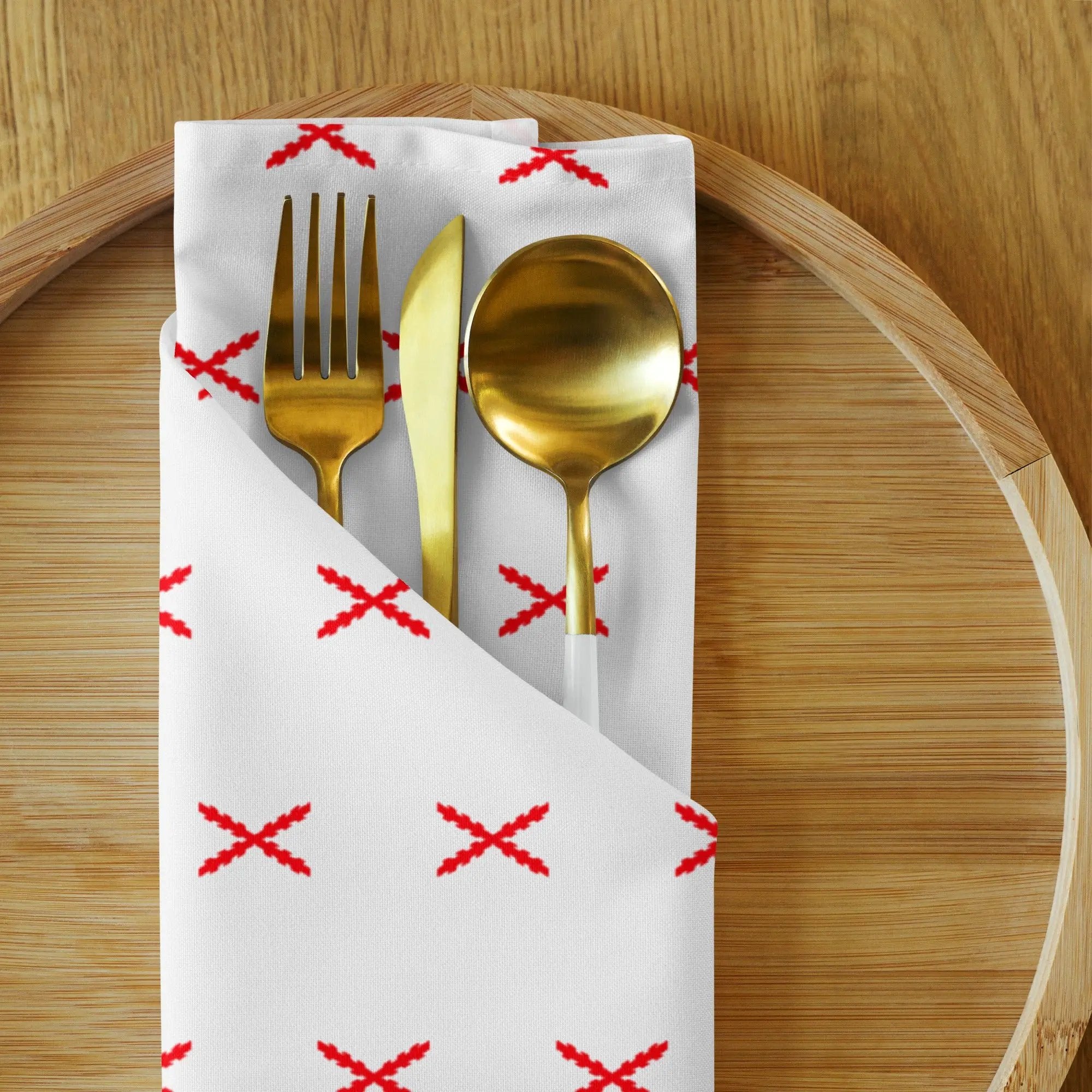 Comprar Juego de 4 servilletas de tela Cruz de Borgoña mosaico La Flamenca de Borgoña Bandera España