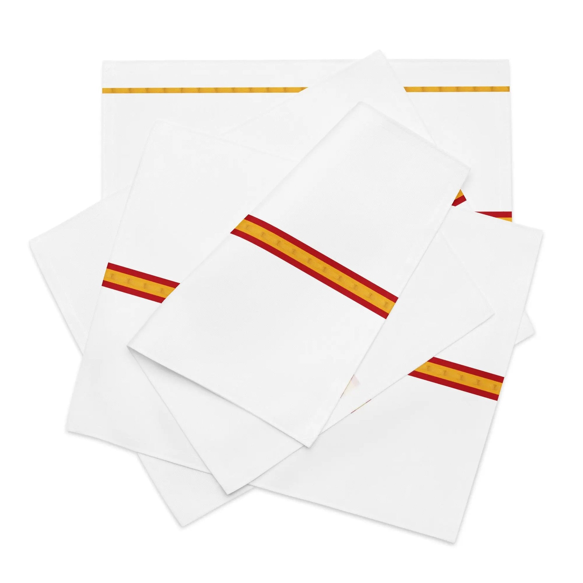 Comprar Juego de manteles individuales Bandera de España detalle dorado La Flamenca de Borgoña Bandera España