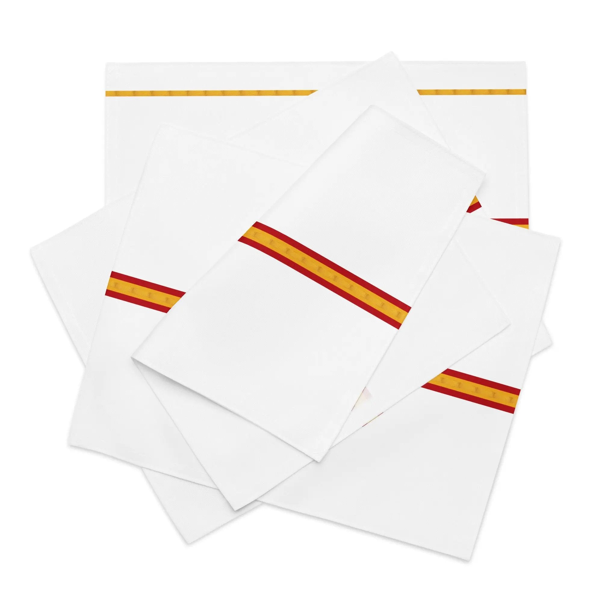 Comprar Juego de manteles individuales Bandera de España detalle dorado La Flamenca de Borgoña Bandera España