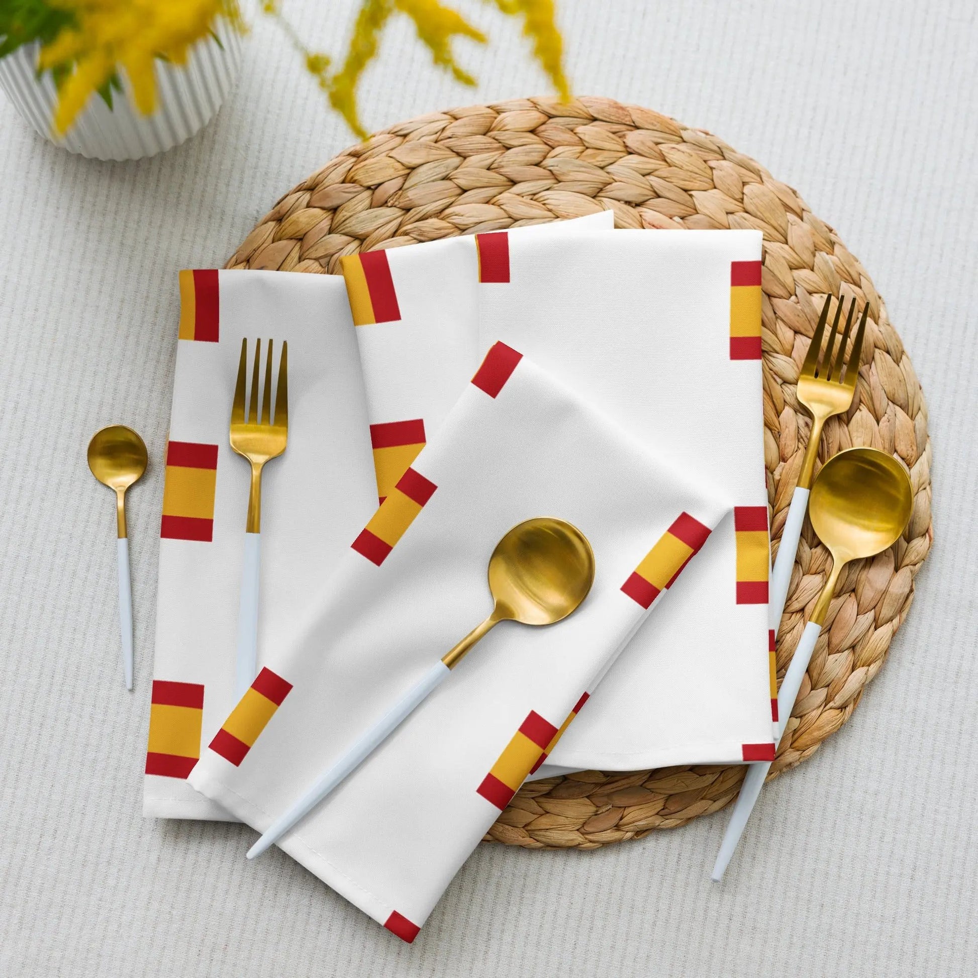 Comprar Juego de servilletas de tela Bandera España La Flamenca de Borgoña Bandera España