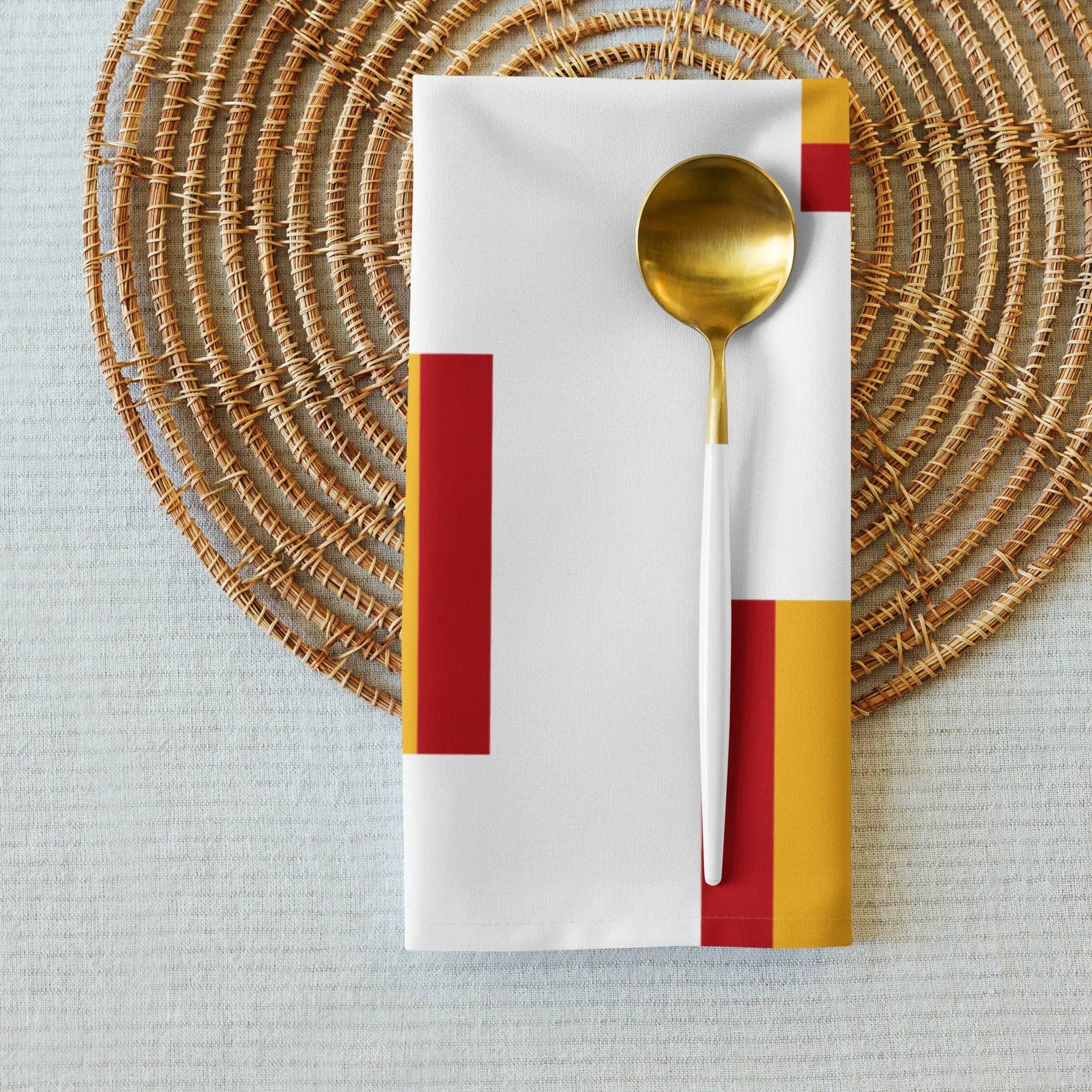 Comprar Juego de servilletas de tela Bandera España tetris La Flamenca de Borgoña Bandera España