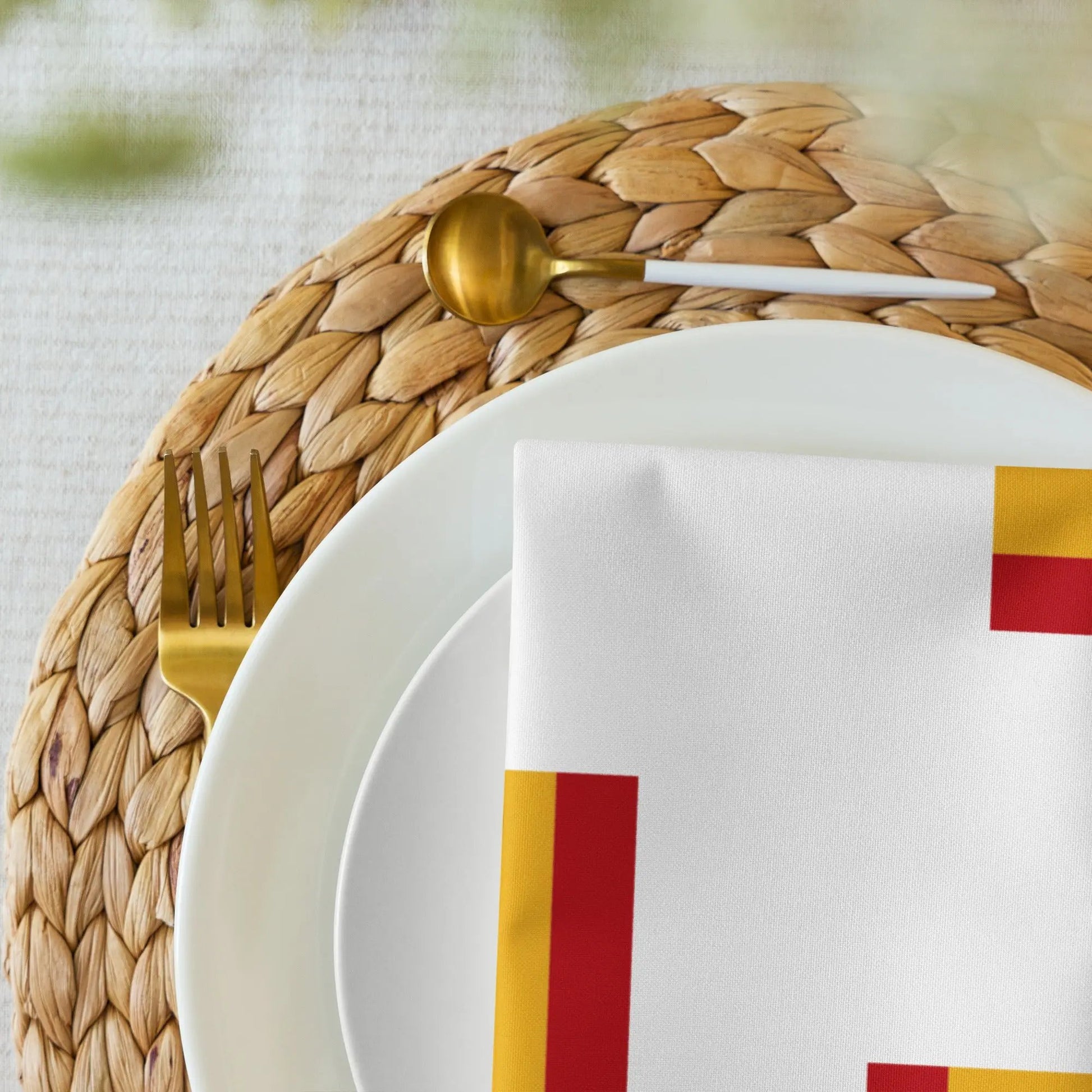 Comprar Juego de servilletas de tela Bandera España tetris La Flamenca de Borgoña Bandera España