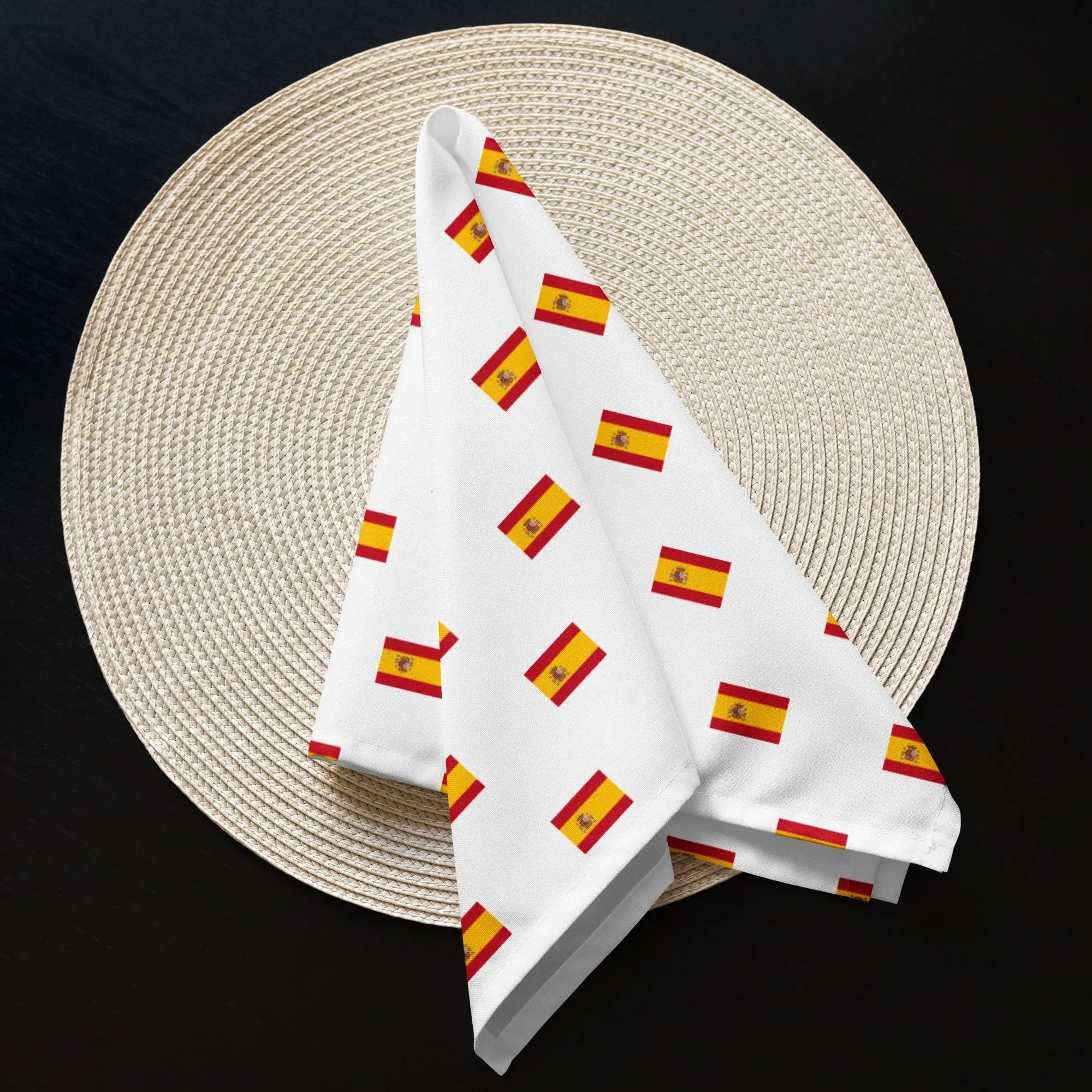 Comprar Juego de servilletas de tela Bandera de España blanca mosaico La Flamenca de Borgoña Bandera España