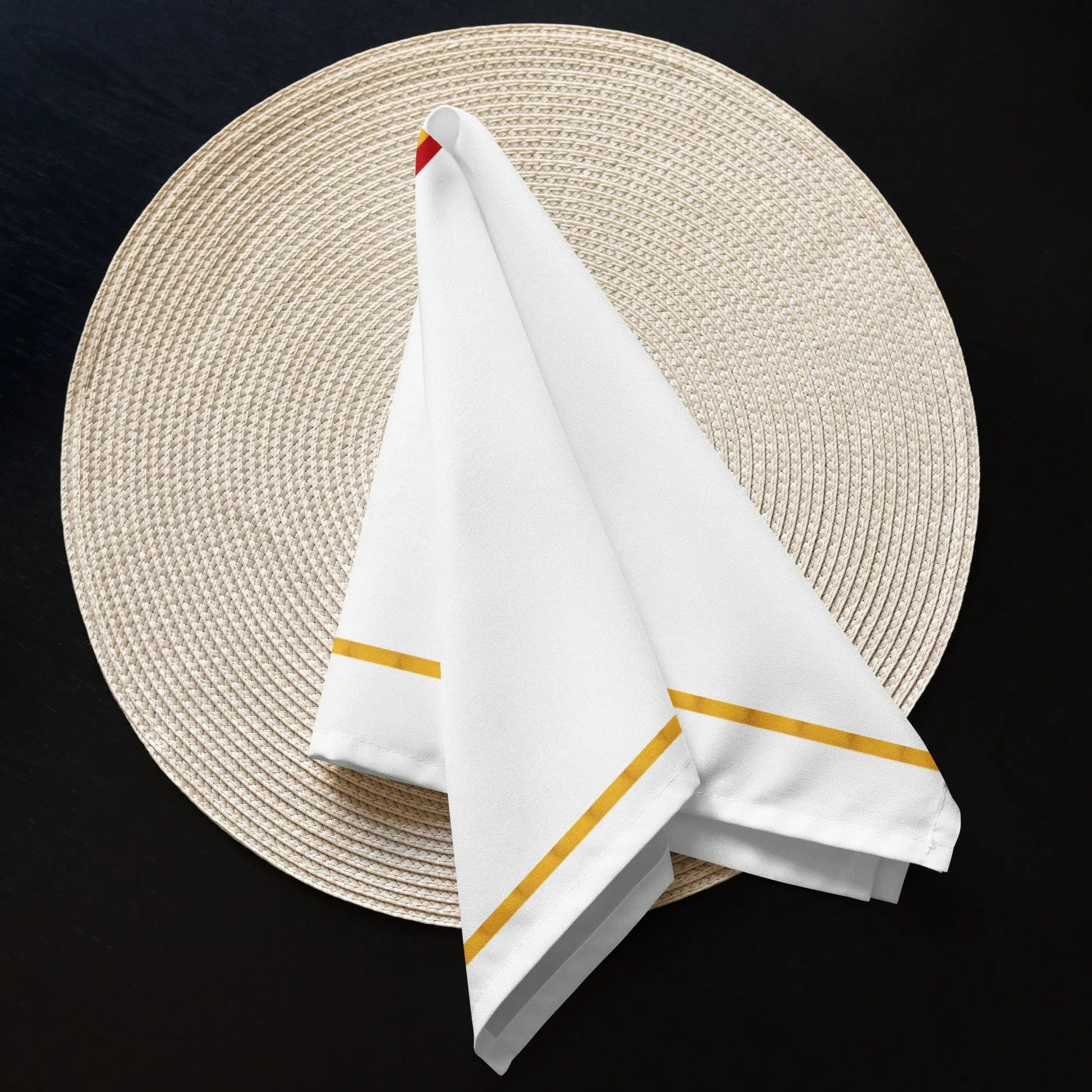 Comprar Juego de servilletas de tela Bandera de España detalle dorado La Flamenca de Borgoña Bandera España