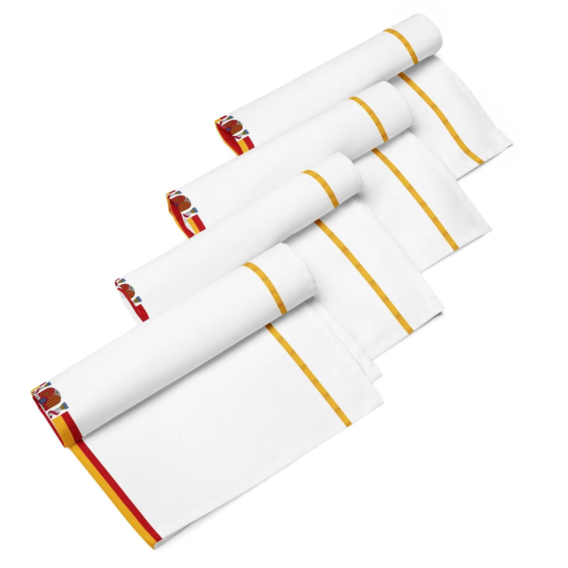 Comprar Juego de servilletas de tela Bandera de España detalle dorado La Flamenca de Borgoña Bandera España