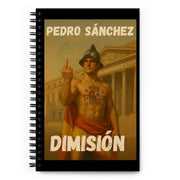 Comprar Libreta de notas con espiral "Pedro Sánchez dimisión" La Flamenca de Borgoña Bandera España